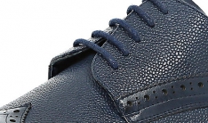 Обувь Navy Blue Pebbled Leather Brogues  - 1