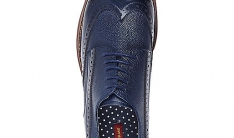 Обувь Navy Blue Pebbled Leather Brogues  - 2